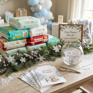 Baby It's Cold Outside Sneeuwvlokken Baby Shower Informatiekaartje