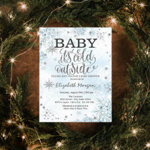 Baby It's Cold Outside Sneeuwvlokken Baby Shower Kaart
