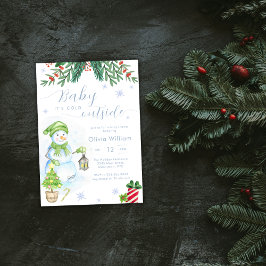 Baby It's Cold Outside Snowman Baby Shower Kaart