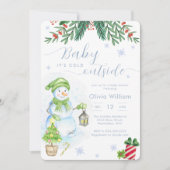 Baby It's Cold Outside Snowman Baby Shower Kaart (Voorkant)