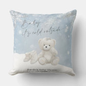 Baby, It's Cold Outside Soft Teddy Bear & Snowflak Kussen (Voorkant)