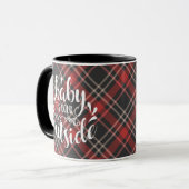 Baby It's Cold Outside Tartan Kerstfeest Mok (Voorkant links)