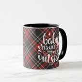 Baby It's Cold Outside Tartan Kerstfeest Mok (Voorkant rechts)