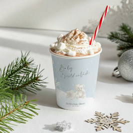 Baby, It's Cold Outside Teddy Bear Winter Elegance Papieren Bekers