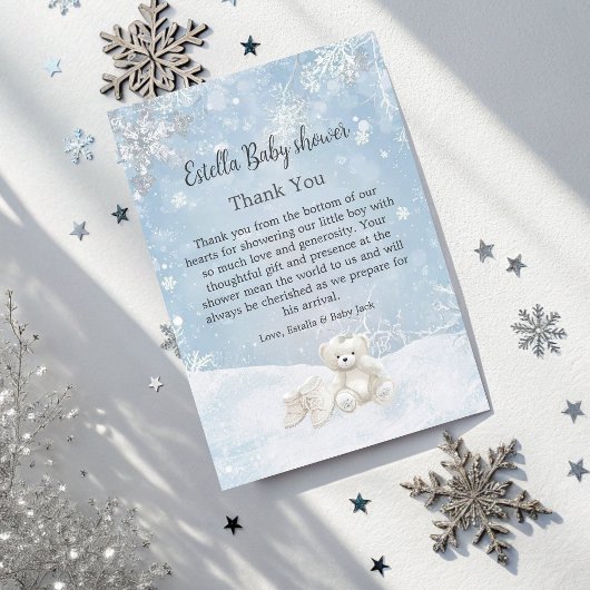 Baby, It's Cold Outside Teddy Bear Winter Thanks Bedankkaart