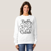 Baby Its Cold Outside White Womens Black Trui (Voorkant volledig)
