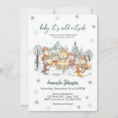 Baby It's Cold Outside Winter Animals Baby Shower Kaart (Voorkant)