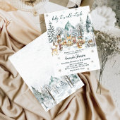 Baby It's Cold Outside Winter animals Baby Shower Kaart