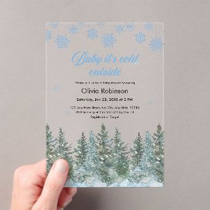 Baby It's Cold Outside Winter Baby Shower Acryl Uitnodigingen