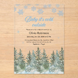Baby It's Cold Outside Winter Baby Shower Acryl Uitnodigingen