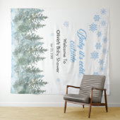 Baby It's Cold Outside Winter Baby Shower Backdrop Wandkleed (In Situ (horizontaal))