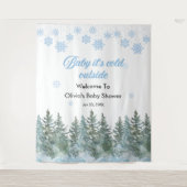 Baby It's Cold Outside Winter Baby Shower Backdrop Wandkleed (Voorkant)