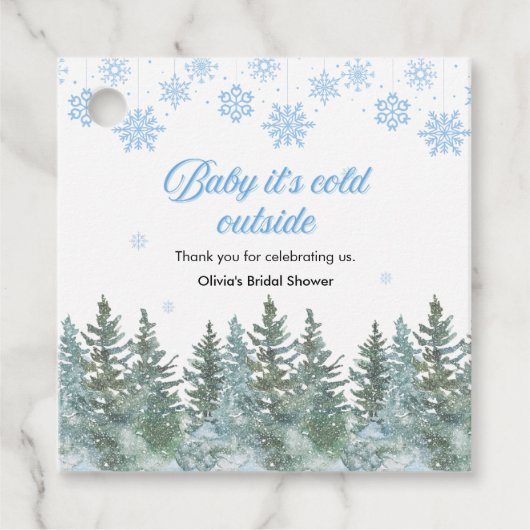 Baby It's Cold Outside Winter Baby Shower Bedankjes Labels (Voorkant)