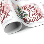 Baby, It's Cold Outside Winter Baby Shower  Cadeaupapier (Rol Hoek)