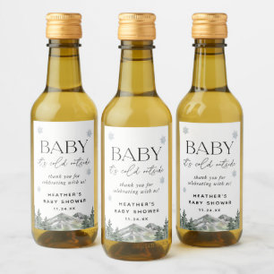 Baby It's Cold Outside Winter Baby Shower Favoriet Wijn Etiket