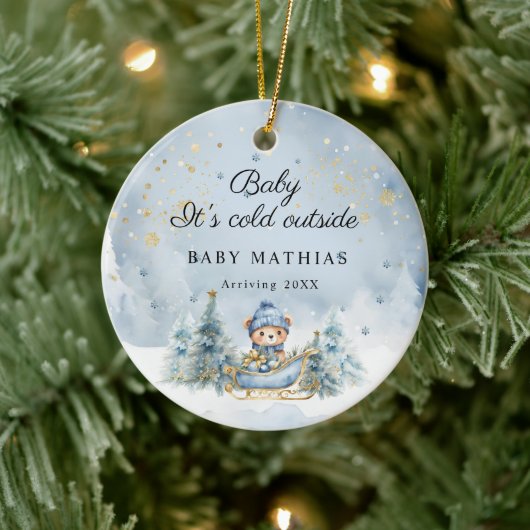 Baby It's Cold Outside Winter Baby Shower Gifts Keramisch Ornament (Boom)