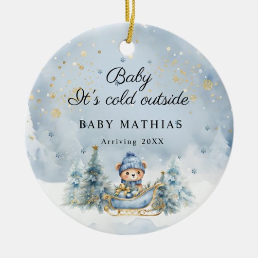 Baby It's Cold Outside Winter Baby Shower Gifts Keramisch Ornament (Voorkant)