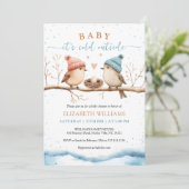 Baby it's cold outside, Winter Baby Shower Invitat Kaart (Staand voorkant)