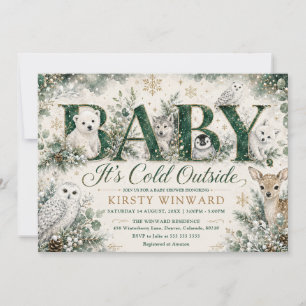 Baby It's Cold Outside Winter Baby Shower Kaart