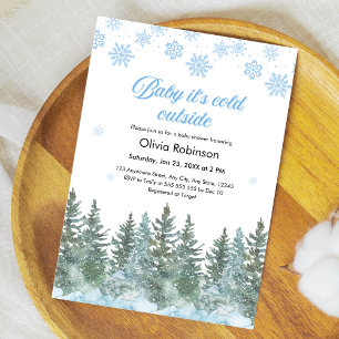 Baby It's Cold Outside Winter Baby Shower Kaart