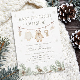 Baby It's Cold Outside Winter Baby Shower Kaart