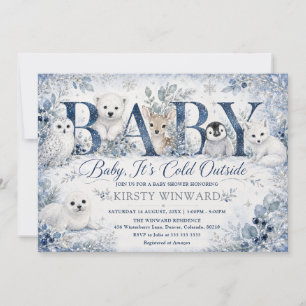 Baby It's Cold Outside Winter Baby Shower Kaart