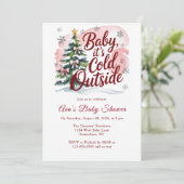 Baby, It's Cold Outside Winter Baby Shower  Kaart (Staand voorkant)