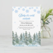 Baby It's Cold Outside Winter Baby Shower Kaart (Staand voorkant)