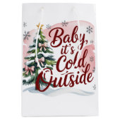 Baby, It's Cold Outside Winter Baby Shower  Medium Cadeauzakje (Voorkant)