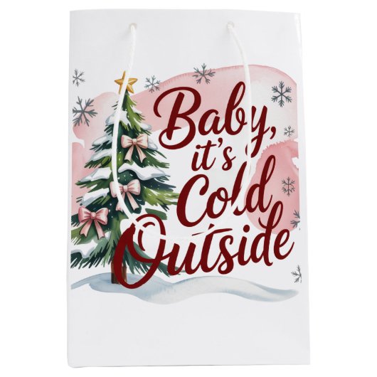 Baby, It's Cold Outside Winter Baby Shower  Medium Cadeauzakje (Voorkant)