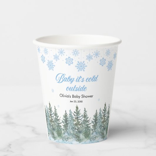 Baby It's Cold Outside Winter Baby Shower Papieren Bekers (Voorkant)