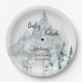 Baby It's Cold Outside Winter Baby Shower Papieren Bordje
