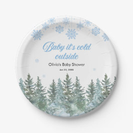 Baby It's Cold Outside Winter Baby Shower Papieren Bordje