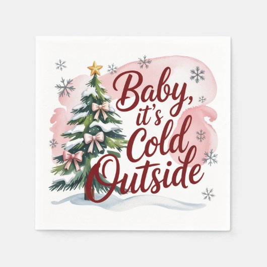 Baby, It's Cold Outside Winter Baby Shower Servet (Voorkant)