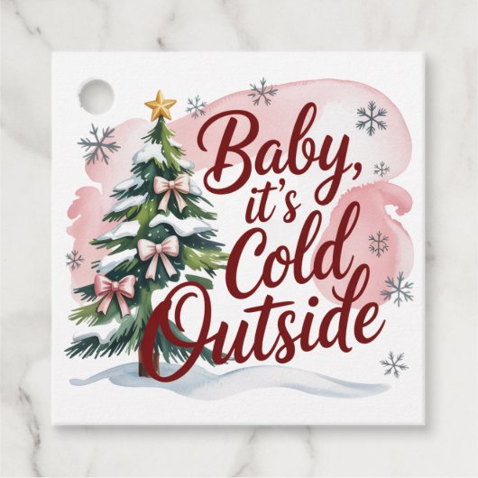 Baby, It's Cold Outside Winter Baby Shower Thanks Bedankjes Labels (Voorkant)