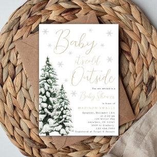 Baby It's Cold Outside Winter Baby Shower Uitnodig Kaart