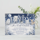 Baby It's Cold Outside Winter Babyborrel Kaart (Staand voorkant)