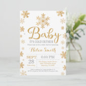 Baby It's Cold Outside Winter Babyshower Kaart (Staand voorkant)