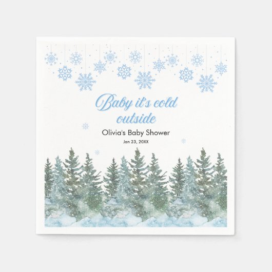 Baby It's Cold Outside Winter Babyshower Servet (Voorkant)