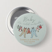 Baby It's Cold Outside Winter Babyshower Speld Ronde Button 7,6 Cm (Voorkant /achterkant)