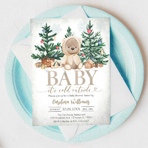 Baby It's Cold Outside Winter Beer Baby Shower Kaart