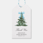 Baby It's Cold Outside Winter Blauwe Strik Bedankt Cadeaulabel (Voorkant)