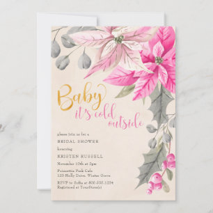 Baby it's Cold Outside Winter Bloemige Bruidsdouch Kaart