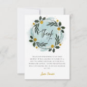 Baby Its Cold Outside Winter Blue Gold Baby Shower Bedankkaart (Voorkant)