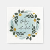 Baby Its Cold Outside Winter Blue Gold Baby Shower Servet (Voorkant)