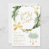 Baby Its Cold Outside Winter Botanical Baby Shower Kaart (Voorkant)