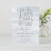 Baby It's Cold Outside Winter Boy Baby Shower Kaart (Staand voorkant)