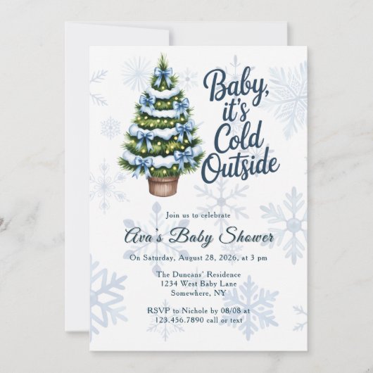 Baby, It's Cold Outside Winter Boy Baby Shower  Kaart (Voorkant)