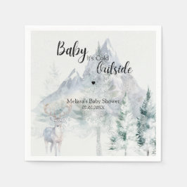 Baby Its Cold Outside Winter Evergreen Baby Shower Servet