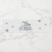 Baby Its Cold Outside Winter Evergreen Baby Shower Waterfles Etiket (Enkel label)